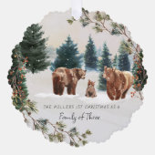 Family of Three | First Christmas Ornament Karte (Vorderseite)