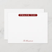 Family or Couples Formal Dark Red Stationery Dankeskarte (Vorne/Hinten)