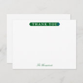 Family or Couples Formal Forest Green Stationery Dankeskarte (Vorne/Hinten)