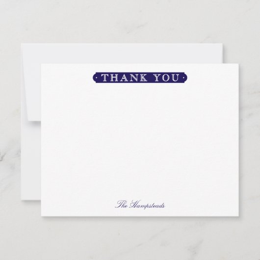 Family or Couples Formal Navy Blue Stationery Dankeskarte (Vorderseite)