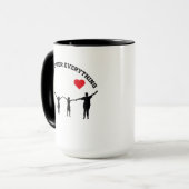 Family Over Everything Mug with Silhouette Design Tasse (Vorderseite Links)