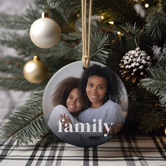 Family Overlay-Foto Keramik Ornament