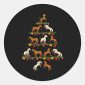 Family Pajama Sets Christmas Matching Horse Xmas T Runder Aufkleber (Vorderseite)