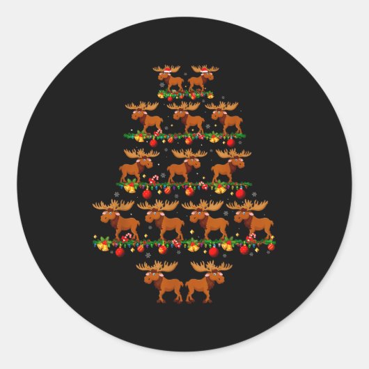 Family Pajama Sets Christmas Matching Moose Xmas T Runder Aufkleber (Vorderseite)