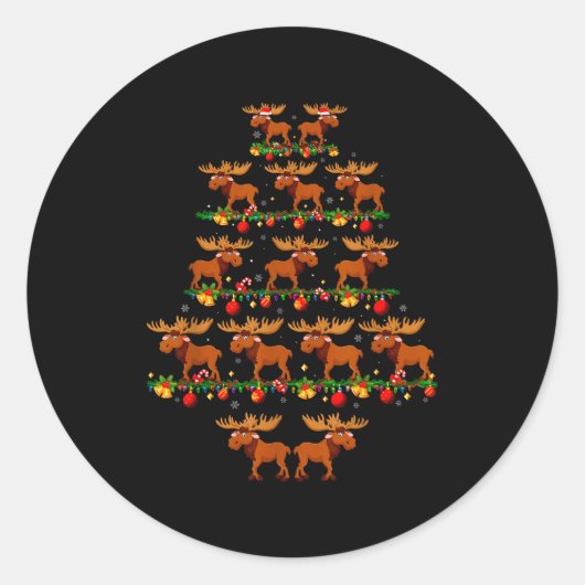 Family Pajama Sets Christmas Matching Moose Xmas T Runder Aufkleber (Vorderseite)