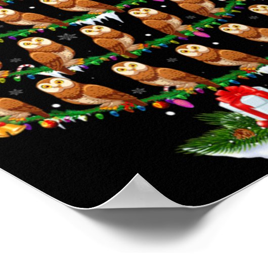 Family Pajama Sets Christmas Matching Owl Xmas Tre Poster (Ecke)