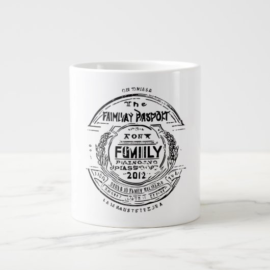 Family Passport Stamp Personalized Custom Travel Jumbo-Tasse (Vorderseite)