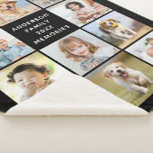 Family Personalized 11 Photo Collage Modern Black Sherpadecke (3/4)