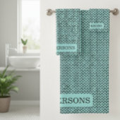 Family Personalized Knit Pattern Towel Set