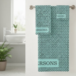 Family Personalized Knit Pattern Towel Set