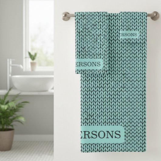 Family Personalized Knit Pattern Towel Set