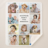 Family Personalized Modern 11 Pictures Collage  Sherpadecke (Vorderseite)