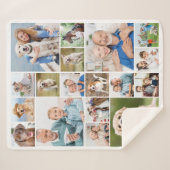 Family Personalized Modern Simple 18 Photo Collage Sherpadecke (Vorderseite (Horizontal))