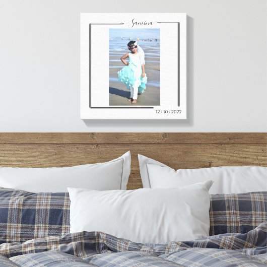 Family Personalized Photo and Text Typography Leinwanddruck (Insitu (Schlafzimmer))