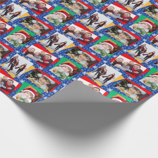 Family Photo Christmas Paper Snowflake Template Geschenkpapier (Ecke)