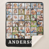 Family Photo Collage 36 Picture Personalized Black Sherpadecke (Vorderseite)