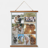 Family Photo Collage 8 Images Custom Wandteppich Mit Holzrahmen (Vorderseite)