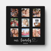 Family photo collage black  fotoplatte (Vorderseite)