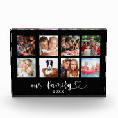 Family photo collage black love heart script fotoblock (Vorderseite)