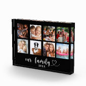 Family photo collage black love heart script fotoblock (Rechts)