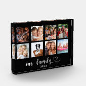 Family photo collage black love heart script fotoblock (Links)