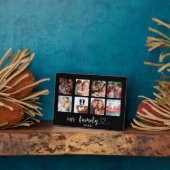 Family photo collage black love heart script fotoplatte (Seite)