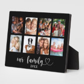 Family photo collage black love heart script fotoplatte (Seite)