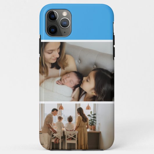 Family Photo Collage blue 2 Picture Case-Mate iPhone Hülle (Rückseite)
