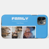 Family Photo Collage blue 4 Picture Case-Mate iPhone Hülle (Rückseite (Horizontal))