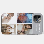 Family Photo Collage Gray 4 Picture Case-Mate iPhone Hülle (Rückseite (Horizontal))