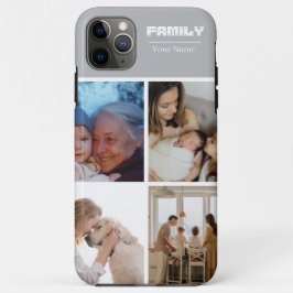 Family Photo Collage Gray 4 Picture Case-Mate iPhone Hülle