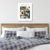 Family Photo Collage Keepsake Blessed Heart Script Leinwanddruck (Insitu (Schlafzimmer))