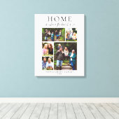 Family Photo Collage Keepsake Heart Script Leinwanddruck (Insitu (Holzboden))