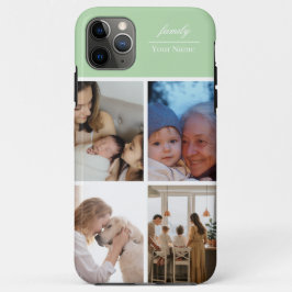 Family Photo Collage light green 4 Picture Case-Mate iPhone Hülle