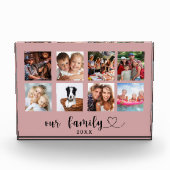 Family photo collage love heart script dusty rose fotoblock (Vorderseite)