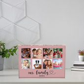 Family photo collage love heart script dusty rose fotoblock