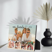 Family photo collage love heart script fotoplatte