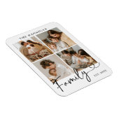 Family Photo Collage Modern Heart Script Magnet (Rechte Seite)