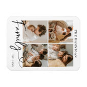 Family Photo Collage Modern Heart Script Magnet (Horizontal)