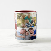 Family Photo Collage Personalized Reunion Red Tasse (Zentrum)