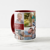 Family Photo Collage Personalized Reunion Red Tasse (Vorderseite Links)