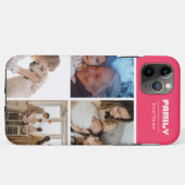 Family Photo Collage Pink 4 Picture Case-Mate iPhone Hülle (Rückseite (Horizontal))