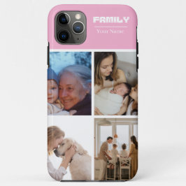 Family Photo Collage pink 4 Picture Case-Mate iPhone Hülle