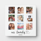 Family photo collage script heart fotoplatte (Vorderseite)