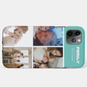Family Photo Collage Teal 4 Picture Case-Mate iPhone Hülle (Rückseite (Horizontal))