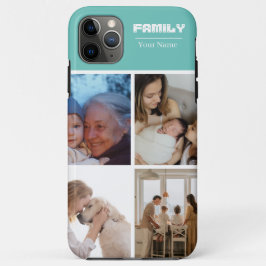 Family Photo Collage  Teal  4 Picture Case-Mate iPhone Hülle