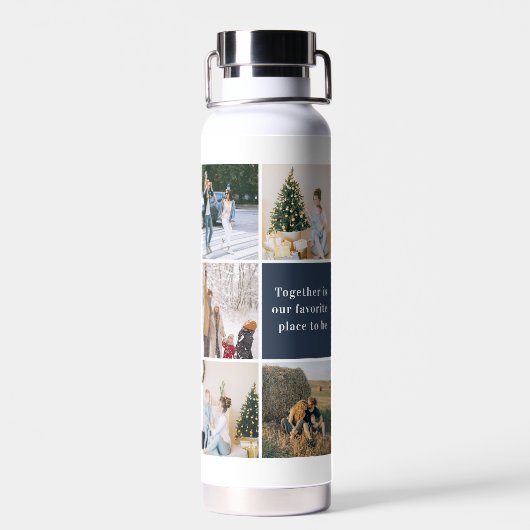 Family Photo Collage Together Is Our Favorite Trinkflasche (Rückseite)