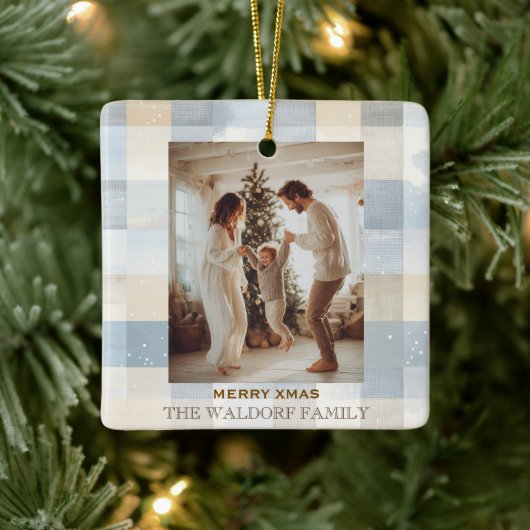 Family Photo Elegant Christmas Ornament (Baum)