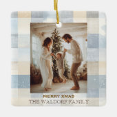 Family Photo Elegant Christmas Ornament (Vorderseite)