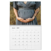 Family Photo Elegant Script Black Kalender (Mär 2027)